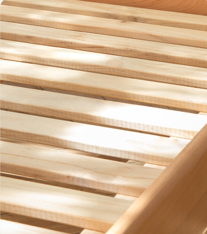 Beech Nordic Children's Solid Wood Loft Bed, Modern Minimalist Multifunctional Combination Bed with Table