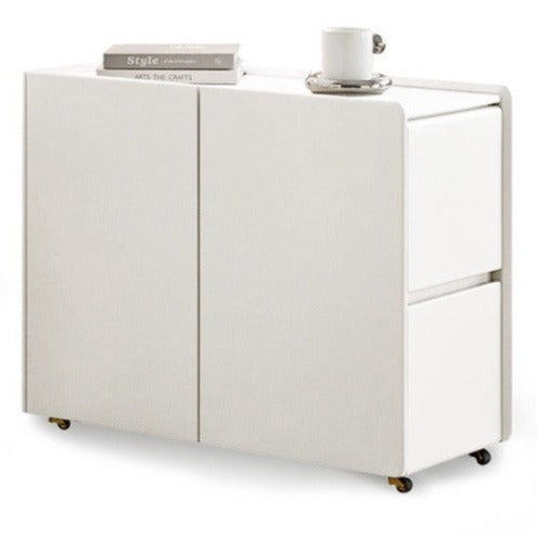 Poplar Solid Wood Side Table With Rock Slab Top