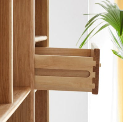 Oak Solid Wood Bookcase Bookshelf