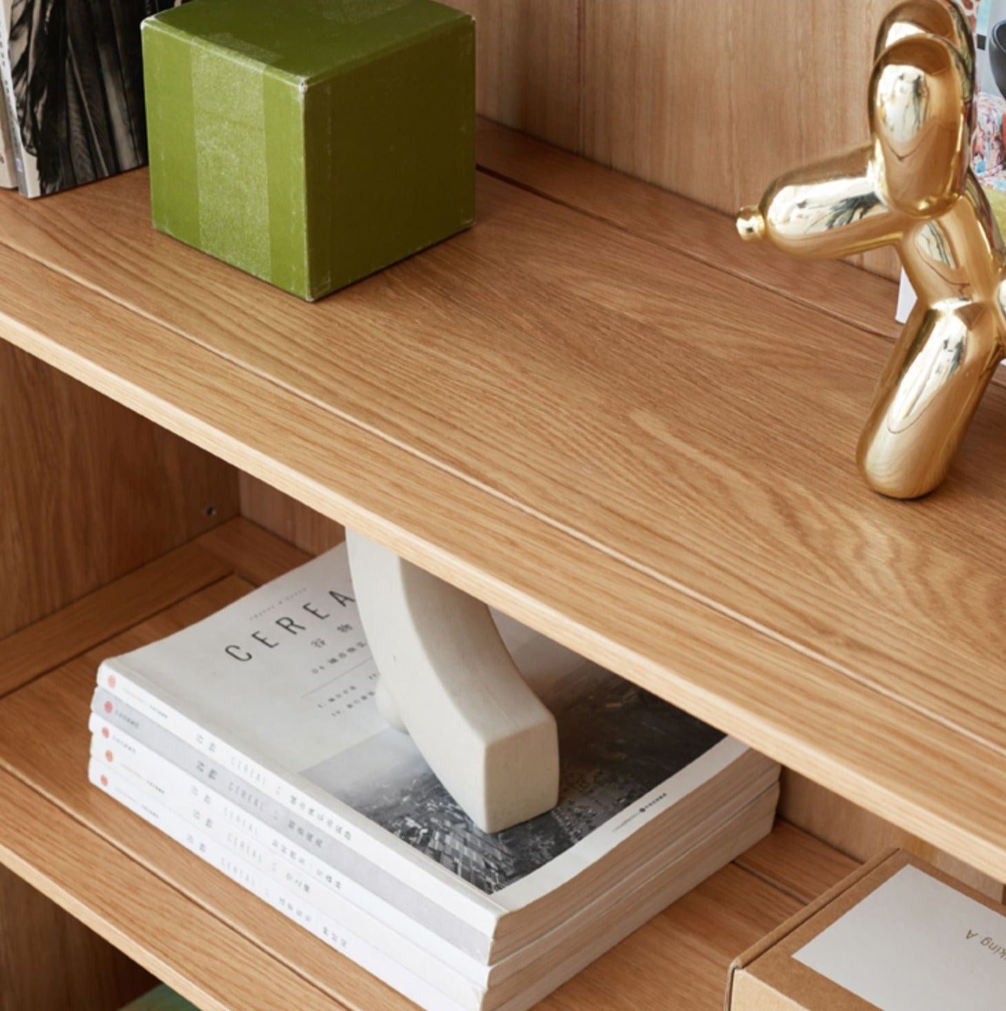 Oak Solid Wood Bookcase Free Combination Floor-to-ceiling Bookshelf