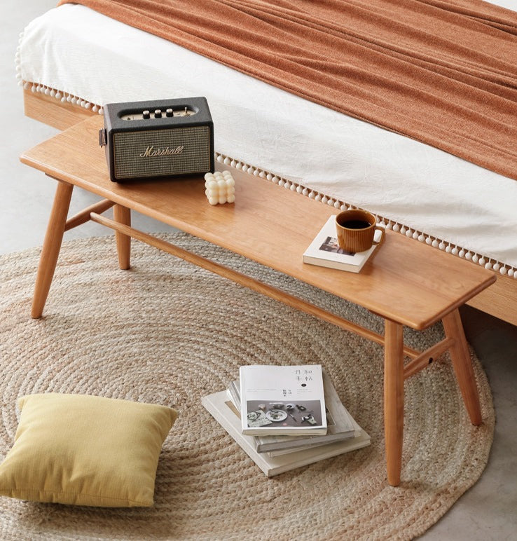 Cherry Solid Wood Bedside Long Bench