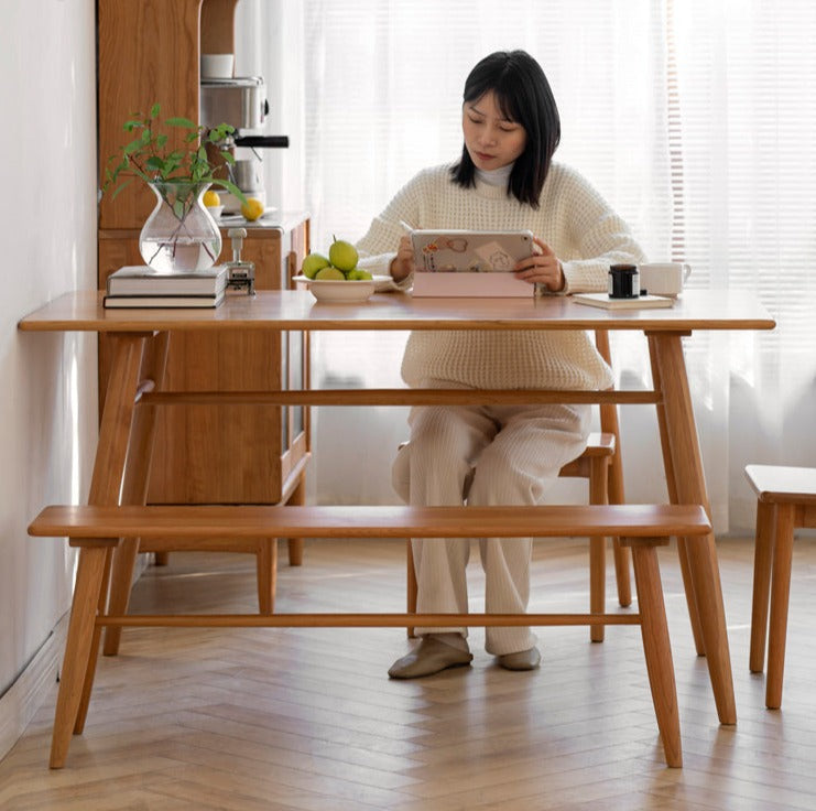 Cherry Solid Wood Bedside Long Bench