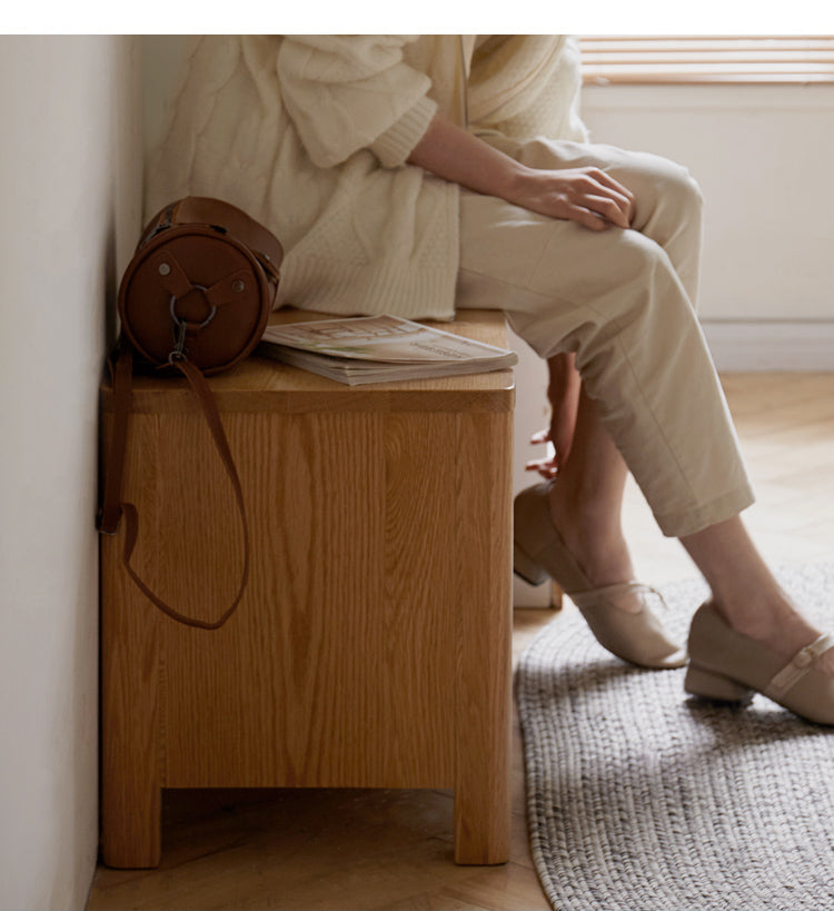Oak Solid Wood Shoe Storage Bench