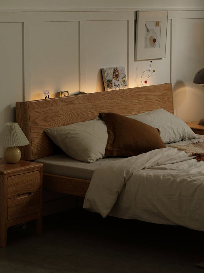 Oak Solid Wood with LED Light Bed