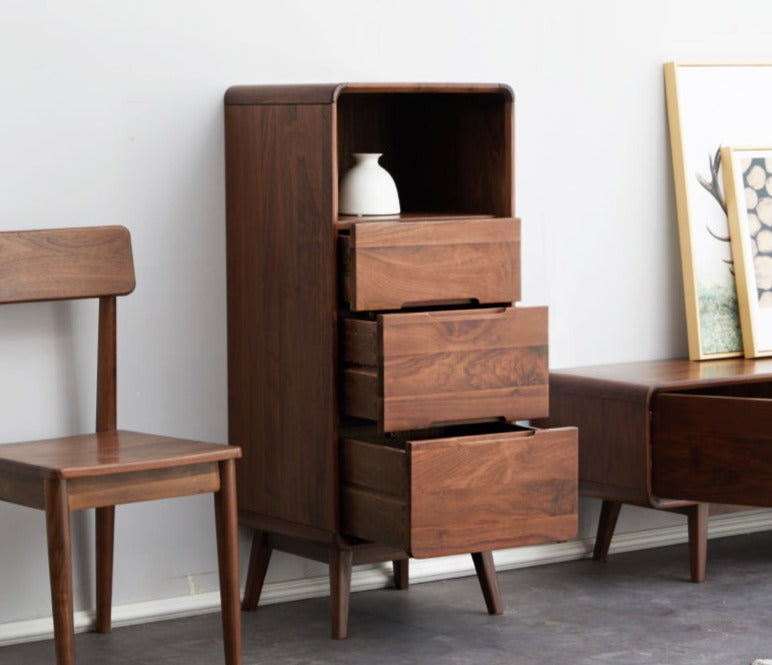Black Walnut Solid Wood Side Cabinet