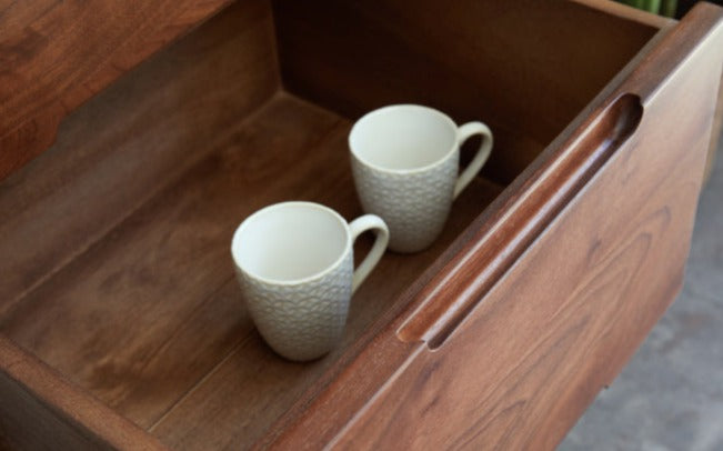Black Walnut Solid Wood Side Cabinet