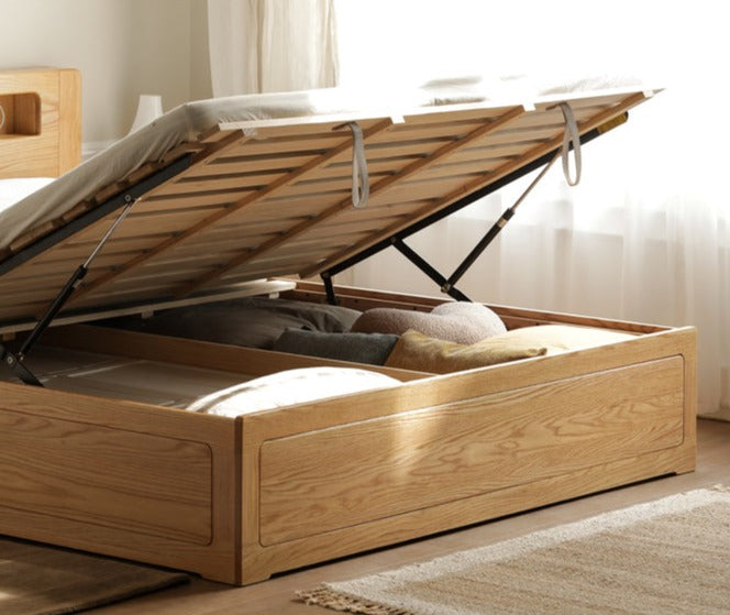 Oak Solid Wood Luminous Box Bed