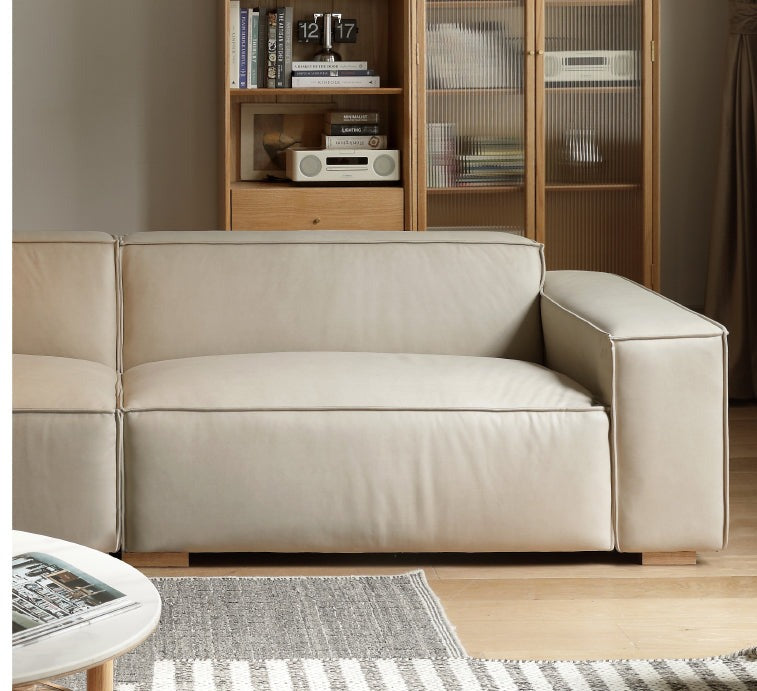 Luxury Сow Leather Sofa, Technical Fabric Sofa.