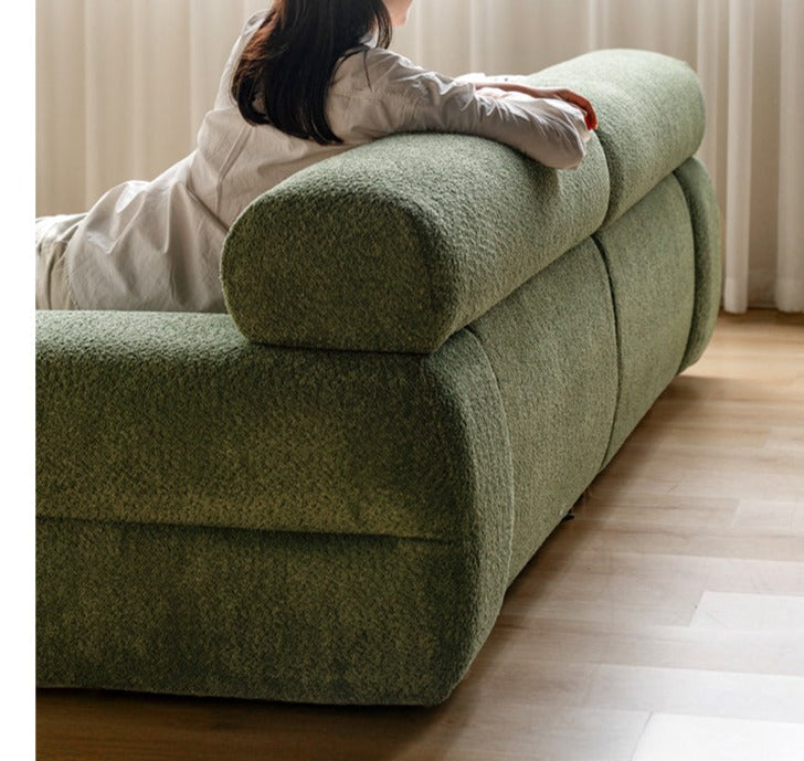 Velvet Three-seat Modular Fabric Sofa.