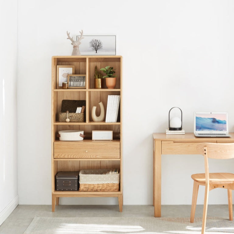 Oak Solid Wood Bookcase Bookshelf