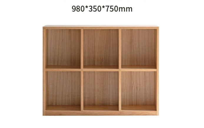 Black Walnut, Oak Solid Wood Low Bookcase, Modern Modular Storage Shelf Cabinet