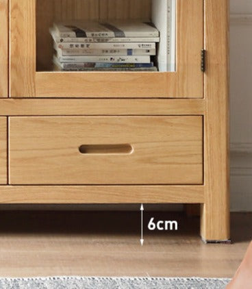 Oak, Rubber Solid Wood Bookcase Pure