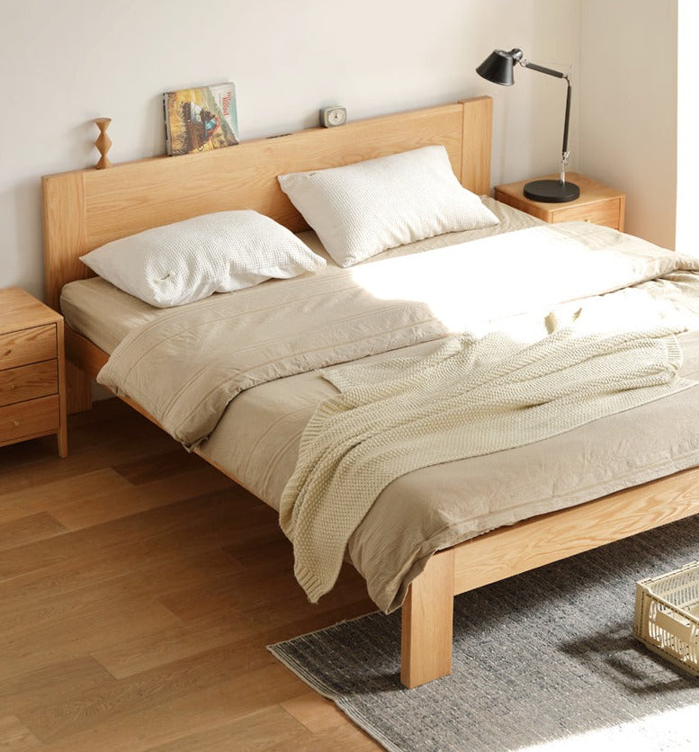 Oak, Rubberwood Solid Wood Bed - SPECIAL PRICE