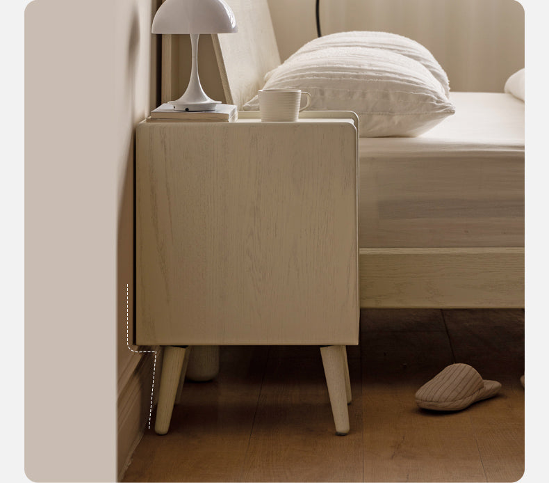 Solid Rubberwood Nightstand.