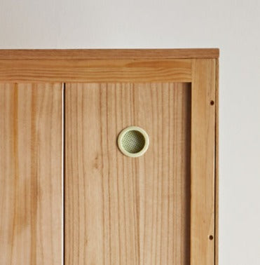 Oak Solid Wood Wardrobe Sliding Door-