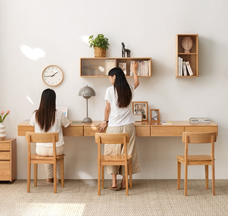 Oak Solid Wood Hanging Office Desk