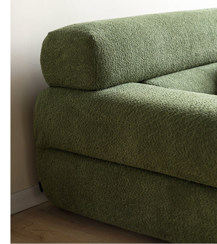 Velvet Three-seat Modular Fabric Sofa.