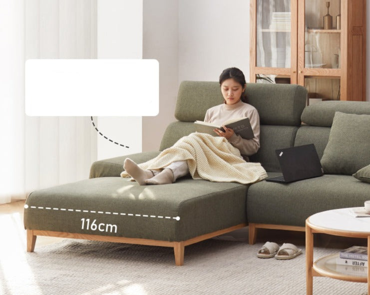 Fabric Modern Corner Sofa with High Back, Frame - Russian Larch