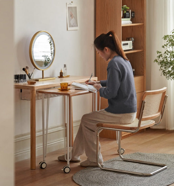 Oak Solid Wood Two-level Stackable Office Desks