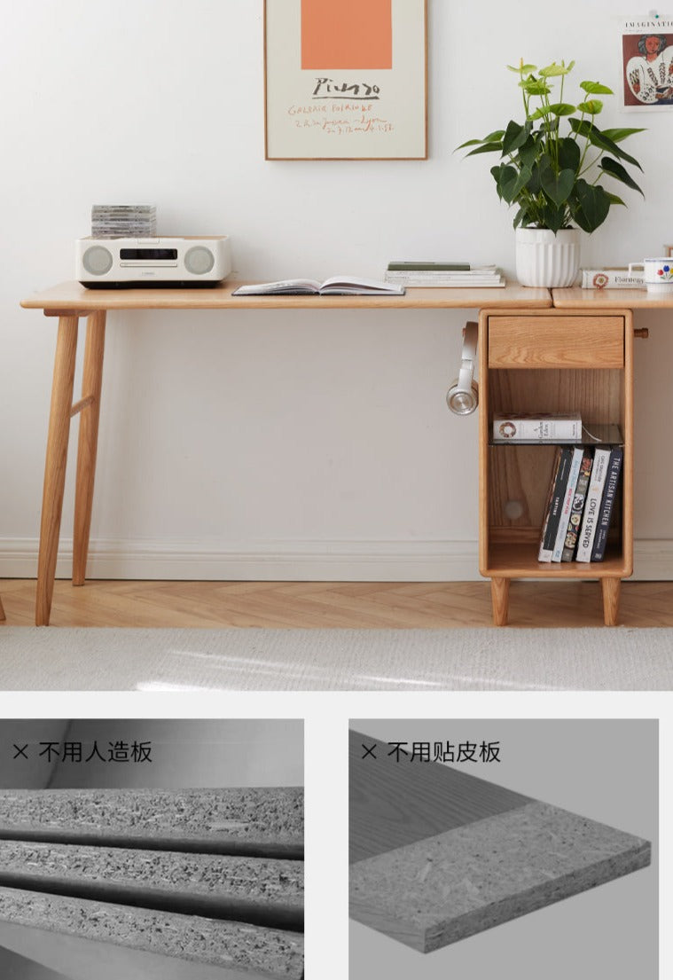 Oak, Solid Rubberwood Double Office Desk