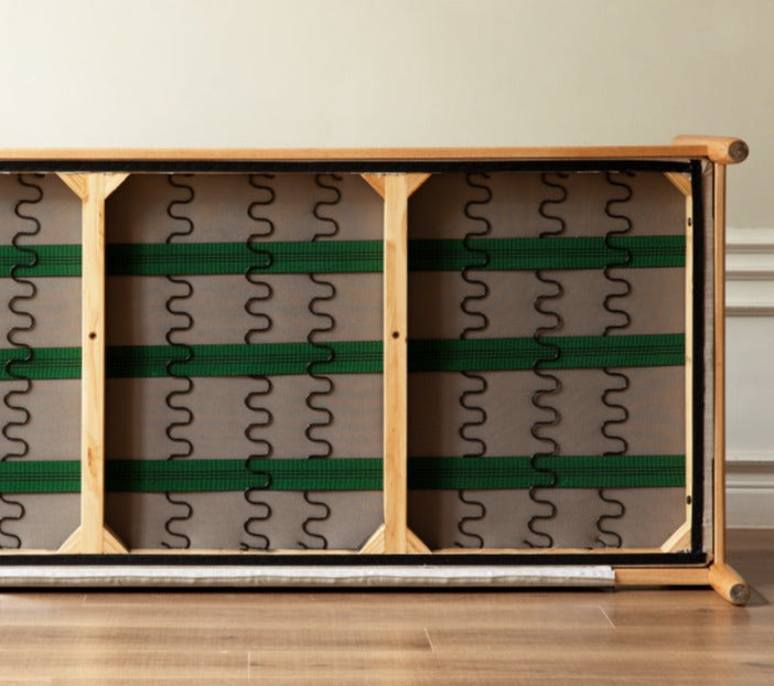 Oak Solid Wood Fabric Sofa.