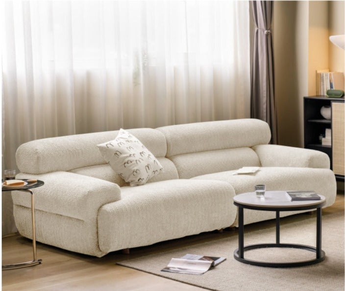 Velvet Three-seat Modular Fabric Sofa.