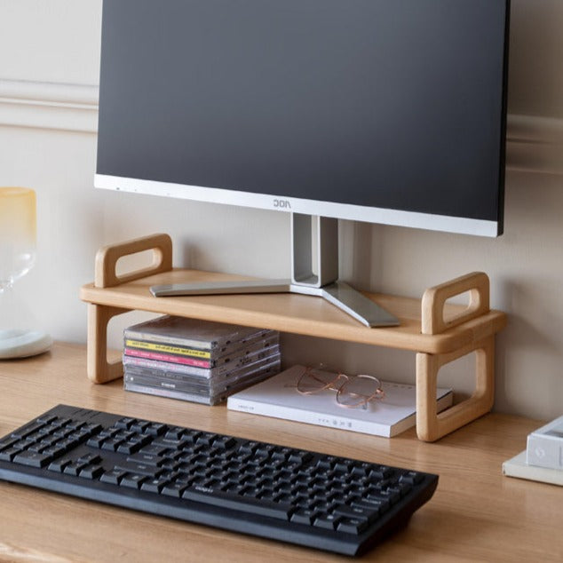 Beech, Acacia Solid Wood Shelf Desktop Storage Rack