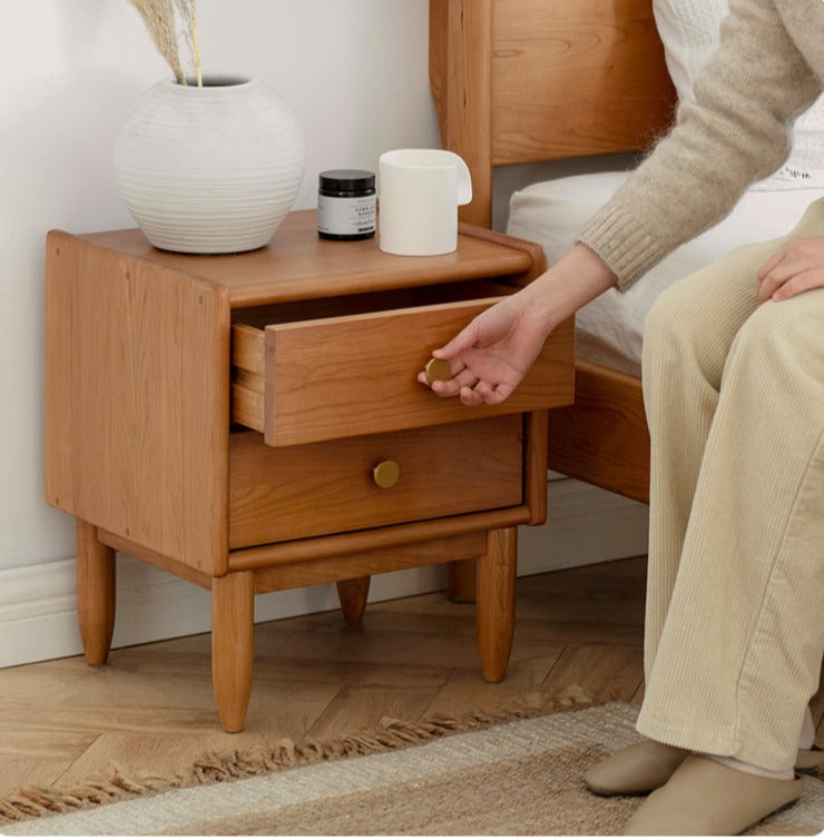 Ash, Cherry Solid Wood Nightstand.