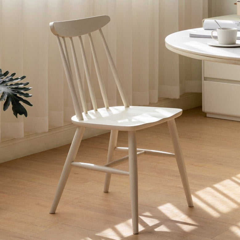 4 pcs Oak Solid Wood Cream Wind Windsor Chair