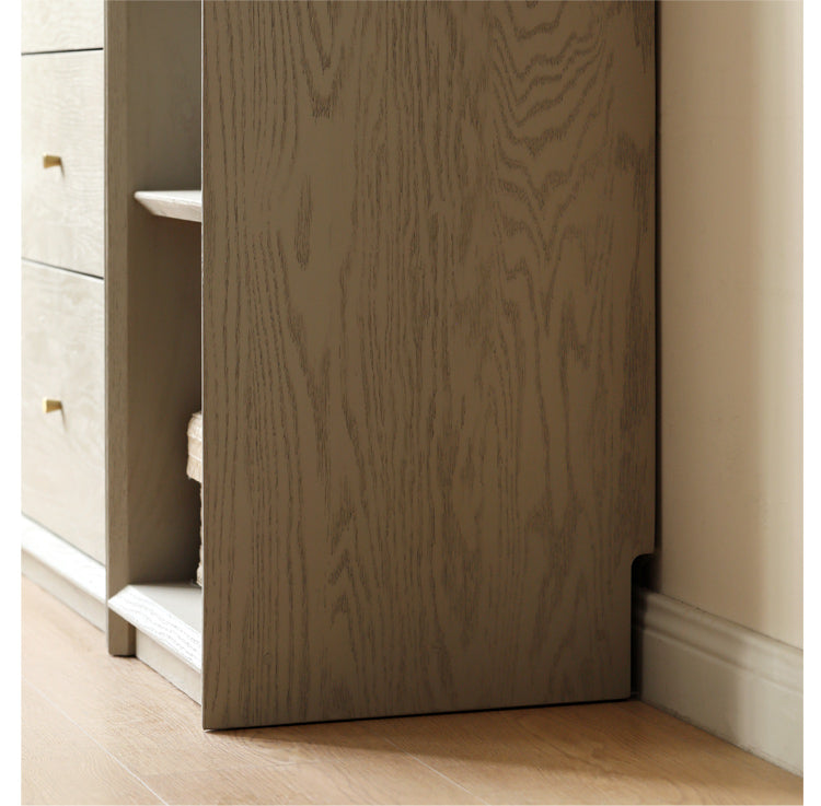 Oak Solid Wood Combination Bookcase Light Luxury, Floor-To-Ceiling Bookshelf
