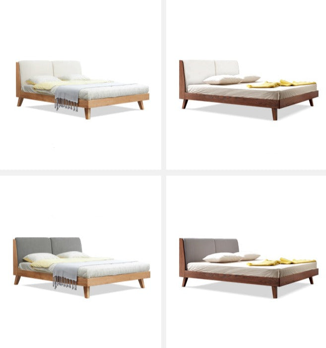 Rubberwood, Oak solid wood Soft Bed