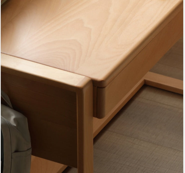 Beech Solid Wood Desk Can Be Lifted and Adjusted