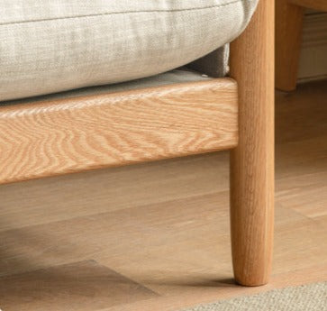 Oak Solid Wood Fabric Sofa.