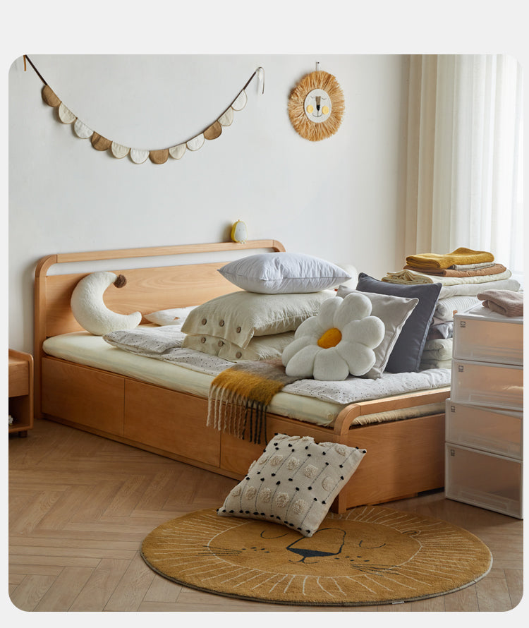 Beech solid wood Multi-functional with storage box bed<