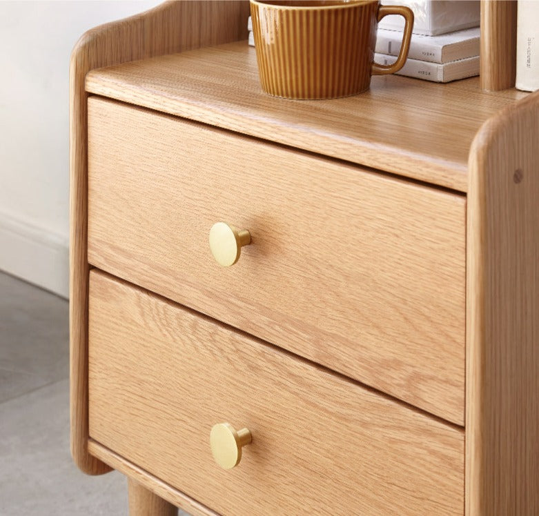 Oak Solid Wood Nightstand.