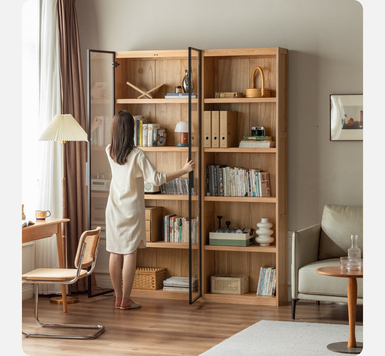 Ash Solid Wood Combination Bookcase Bookshelf