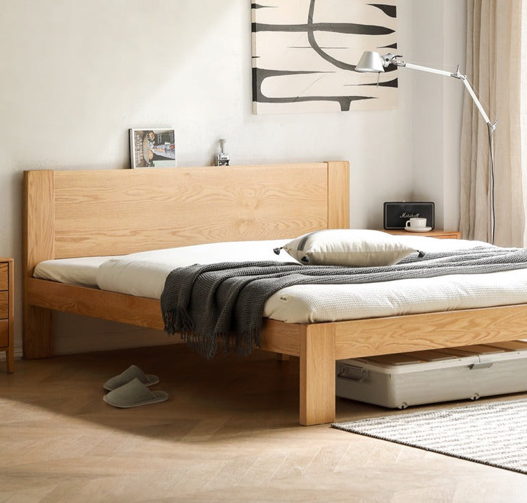 Oak, Rubberwood Solid Wood Bed - SPECIAL PRICE