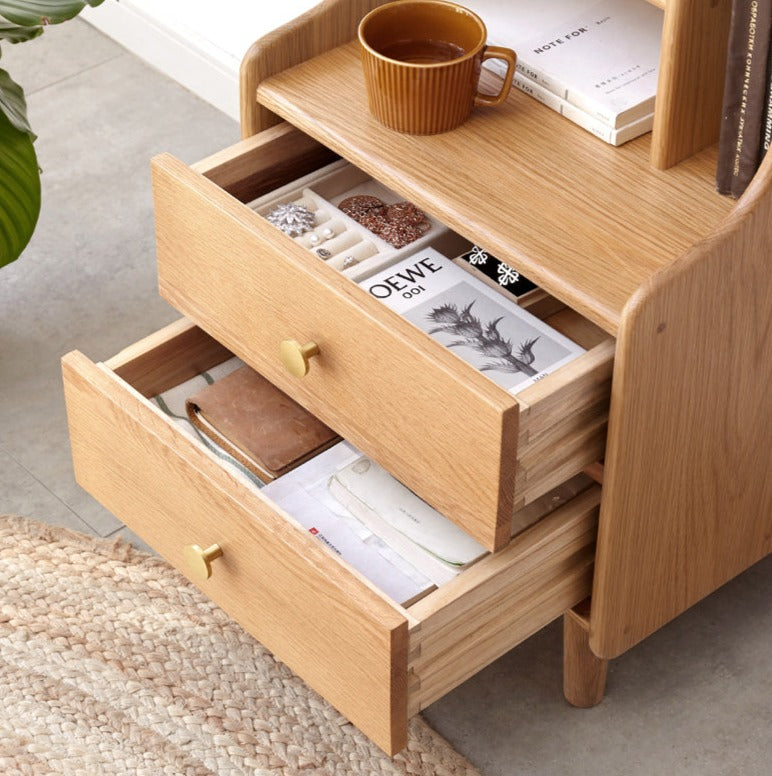 Oak Solid Wood Nightstand.