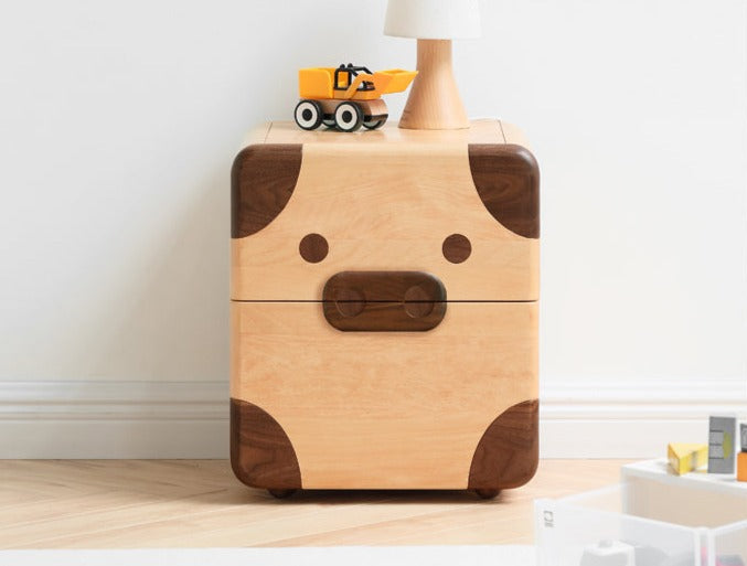 Beech Solid Wood Cartoon Nightstand