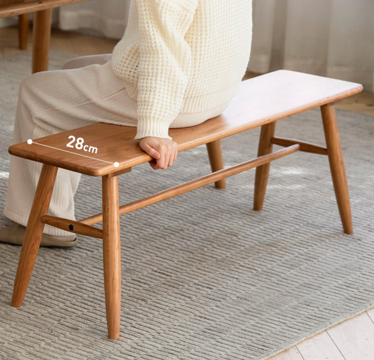 Cherry Solid Wood Bedside Long Bench