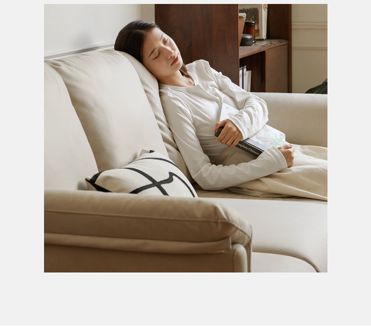 Technology Cloth Glutinous Rice White Sofa.