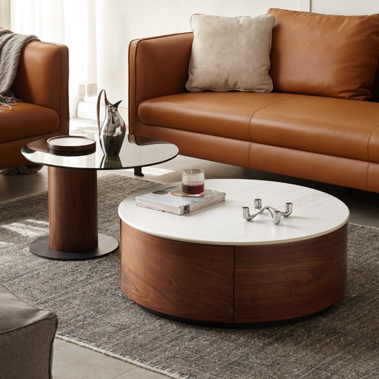 Black Walnut Slate Top Coffee Table