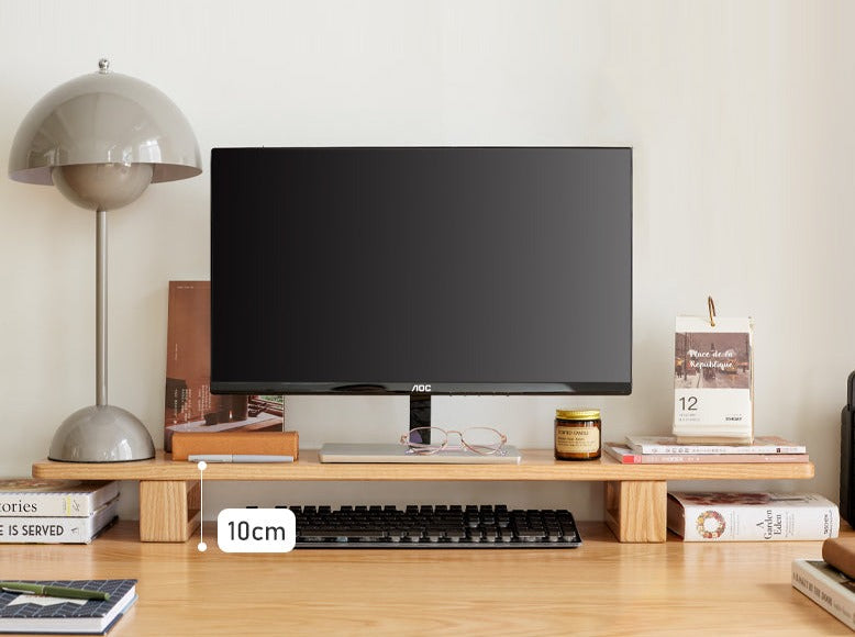 Solid Rubberwood, Black Walnut, Oak Solid Wood Heightening Computer Stand, Table shelves