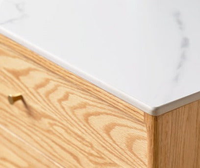 Oak Solid Wood Rock Board Modern Dining Sideboard