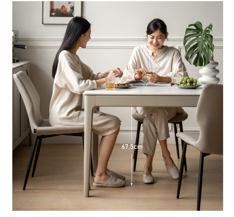 Poplar Solid Wood Light Luxury Slate Dining Table