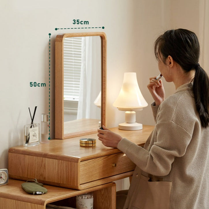 Oak Solid Wood Telescopic Dressing Table Cabinet.
