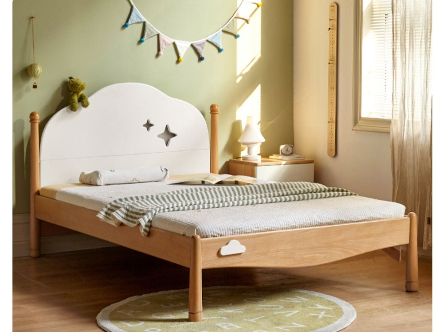 Beech solid wood Kids bed multi-functional bunk bed<