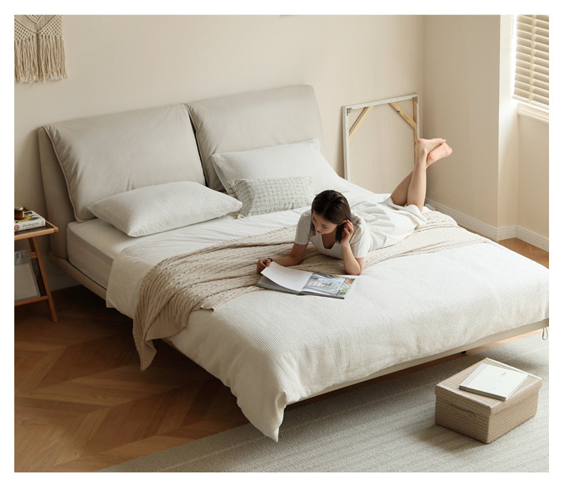 Suspension Technology Fabric Bed,Leather Bed with Light