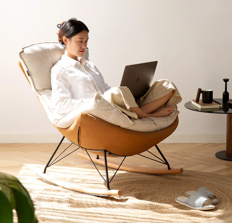 Mid Century Modern Rocking Armchair)