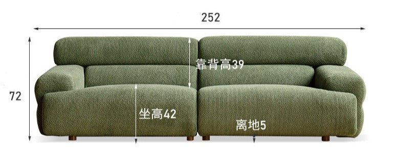 Velvet Three-seat Modular Fabric Sofa.